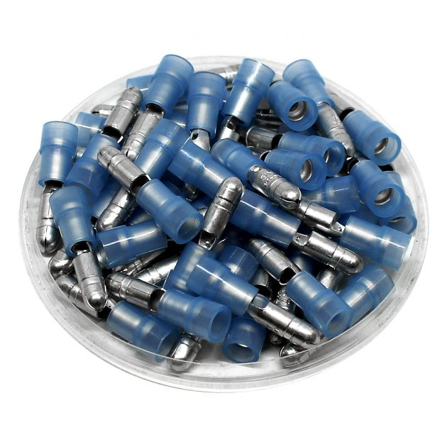 MVP 50 Sets 14-16 AWG Blue Vinyl Insulated Male & Female Bullet Terminals .180